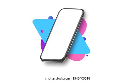 Smartphone 3d isometric illustration. Cell phone perspective view. Technological template for infographics or presentation UI design.