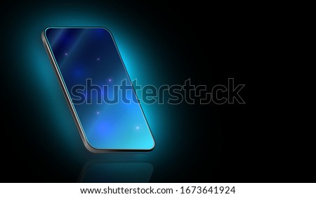 Smartphone 3d isometric illustration. Cell phone perspective view. Technological template for infographics or presentation UI design.