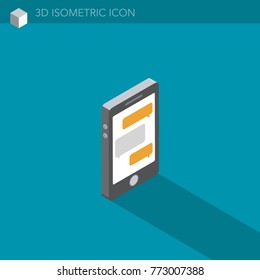 icono web isométrica 3D de smartphone