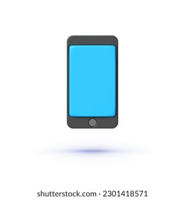 Smartphone 3d on white background. Apple mockup. Mobile app. Isolated object. Vector illustration