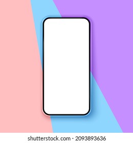 Ilustración vectorial 3d de Smartphone. Afiche de moda en 3d con colores pastel abstractos de smartphone. Compras en línea, juegos móviles, aplicaciones, redes y medios sociales.