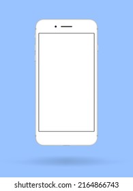 pantalla blanca 3d de smartphone. vector de teléfono móvil Isolación ilustración.
