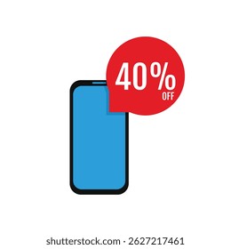 Smartphone com gráfico 40 por cento fora de venda