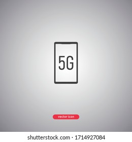 Smartphone 5G icon isolated on a white background. Modern style. Vector illustration.