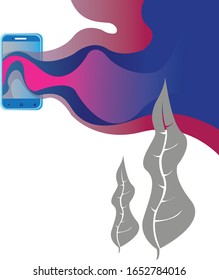 Smartphone Abstract Illustration With Pink And Blue Color Combination