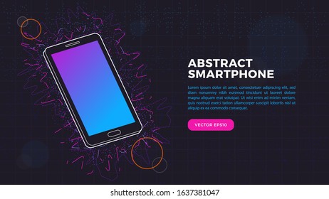Smartphone abstract web banner vector illustration