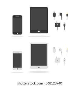 smartphone and accessories vector flat design