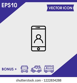 Smartphone account icon vector