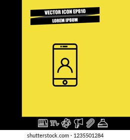 Smartphone account icon vector
