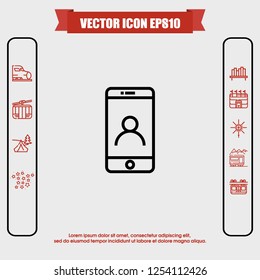 Smartphone account icon vector