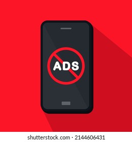 Smartphone ad blocker. Vector. illustration