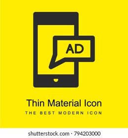 Smartphone AD bright yellow material minimal icon or logo design