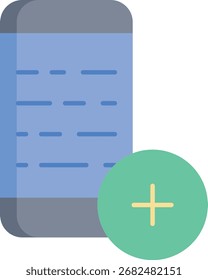 smartphone adicionar design de ícone plano