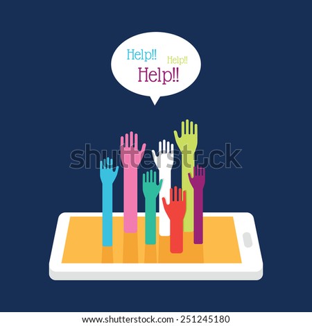Smartphone addict, vector flat design