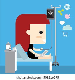 Smartphone addiction flat design