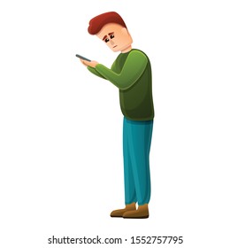 Smartphone addiction icon. Cartoon of smartphone addiction vector icon for web design isolated on white background