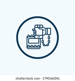 Smartphone addiction icon. Isometric of smartphone addiction vector icon for web design isolated on white background
