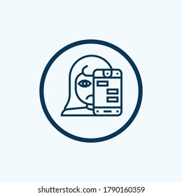 Smartphone addiction icon. Isometric of smartphone addiction vector icon for web design isolated on white background

