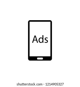 Smartphone, Ads, Advertisements icon. Element of marketing. Premium quality graphic design icon. Signs and symbols collection icon for websites, web design, mobile app on white background