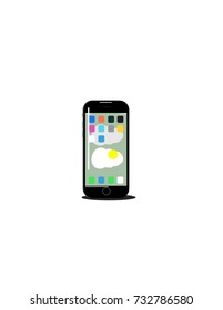 Smart-phone against white background