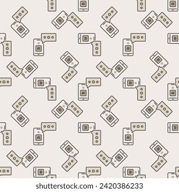 Smartphone with AI Chat vector concept colored seamless pattern