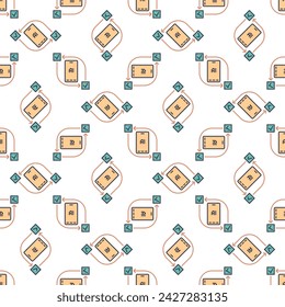 Smartphone con tecnología AI vector concepto de inteligencia artificial de color sin patrón
