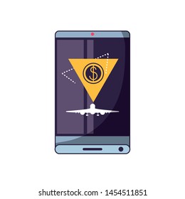 smartphone with airplane flight app
