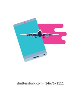 smartphone with airplane flight app