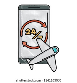 smartphone and airplane icon