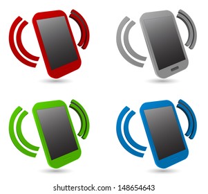 icono 3d de alarma de smartphone