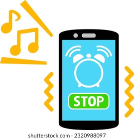 Smartphone alarm clock app screen