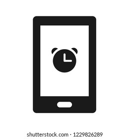 Smartphone Alarm Clock Icon. Flat simple icon. Vector. Isolate on white background.