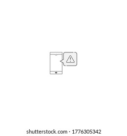 Smartphone-Warnlogo-Symbol, Vektorgrafik-Vorlage