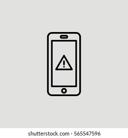 Smartphone Alert Outline Vector Icon