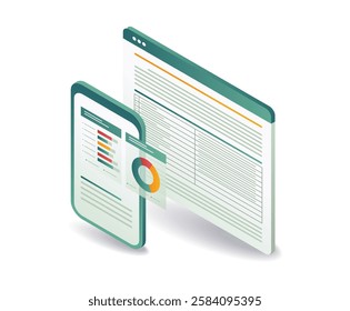 Smartphone analyst computer form concept illustration