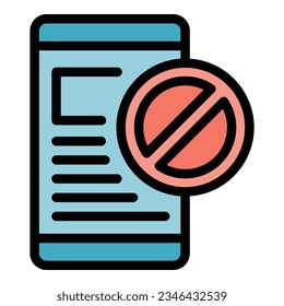 Smartphone antivirus icon outline vector. Data safety. Website privacy color flat