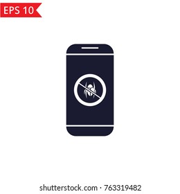Smartphone antivirus icon Vector.