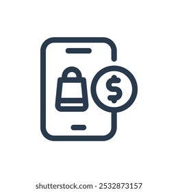 Smartphone App para Black Friday Vetor Ícone