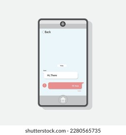 Smartphone App Chat Illustration Vector Flat Design
