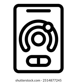 Smartphone app controlling temperature of house on white background