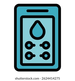 Smartphone app controlling water usage for efficient irrigation, promoting water conservation