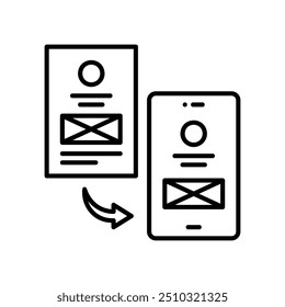 Smartphone app development design prototype icon
