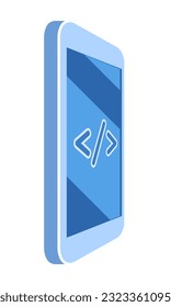 Smartphone app development vector design element. Abstract customizable symbol for infographic with blank copy space. Editable shape for instructional graphics. Visual data presentation component