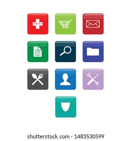 Smartphone app icon set. Vector file layered for easy manipulation and customisation.