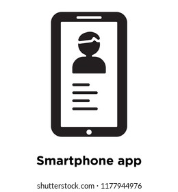 Smartphone app icon vector isolated on white background, logo concept of Smartphone app sign on transparent background, filled black symbol
