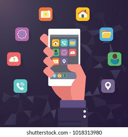 Smartphone with app icons