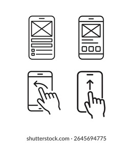 Smartphone App Interaction Swipe and Touch Gestures