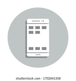smartphone, aplicación, icono de placa de interfaz. Glifo simple, vector plano de iconos de negocio para ui y ux, sitio web o aplicación móvil