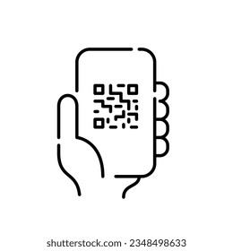 Smartphone app to scan qr-code. Payment, links access or information. Pixel perfect icons. 3D Illustration