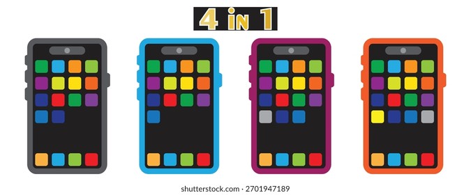 Ícones de tela do aplicativo Smartphone, Conjunto de interface do aplicativo móvel, Gráfico de dispositivo digital